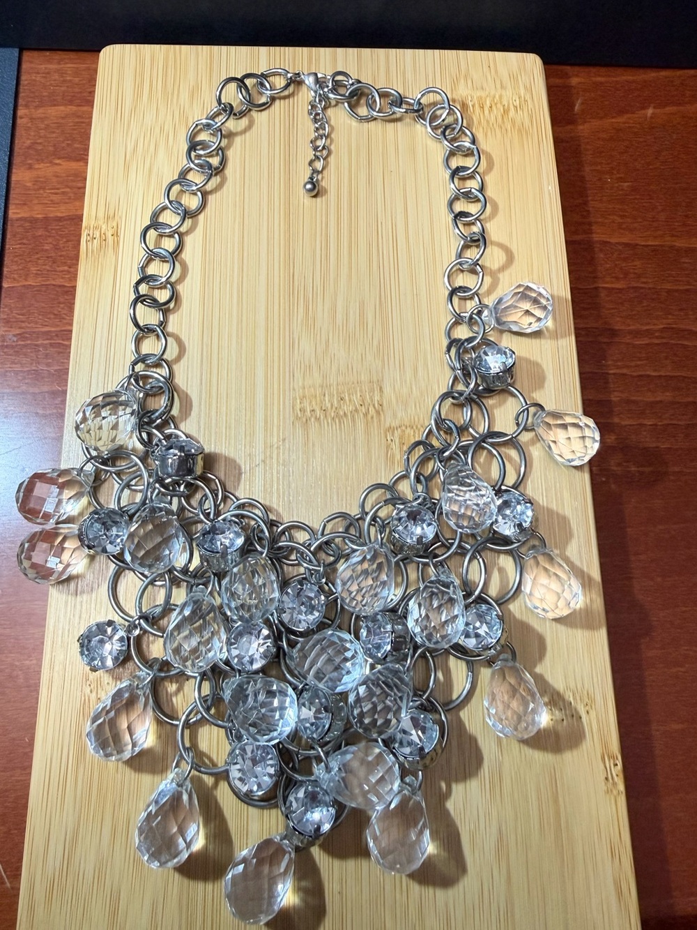 Crystal Drop Bib Necklace
